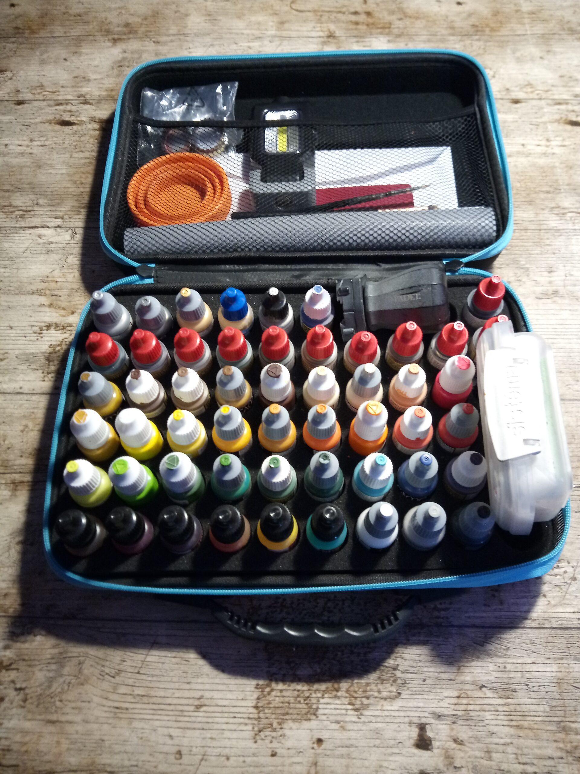 Contents of my portable paint kit.