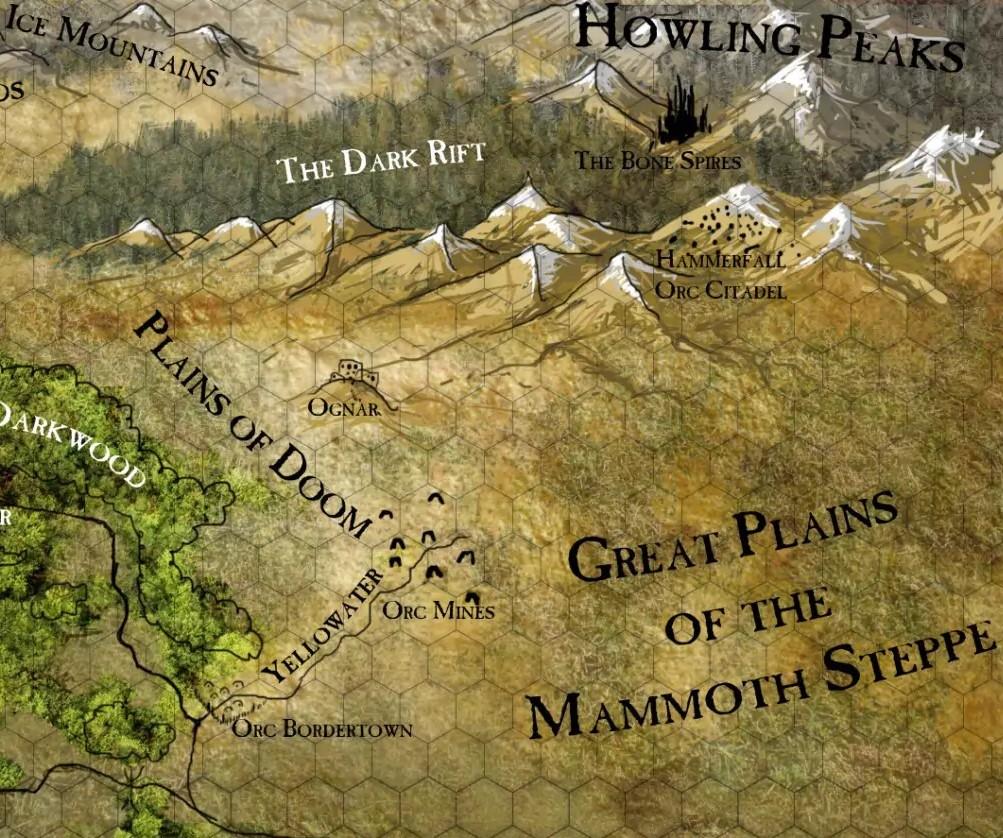 Map of the Plains of Doom, setting of Kings of War