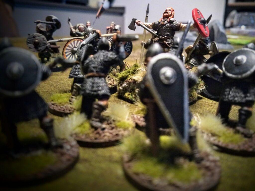 Viking leader and his Elite infantry in Lion Rampant second edition