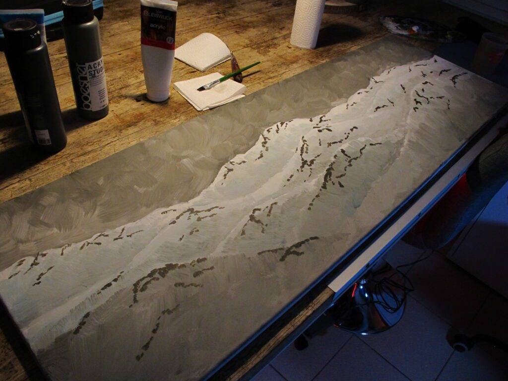 Painting Backdrops for Wargaming on canvas.